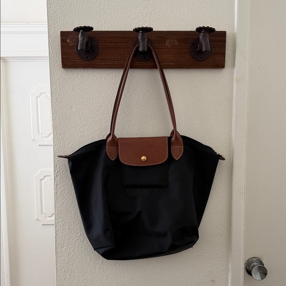 Longchamp Handbags - Longchamp Black and Brown Tote Bag
